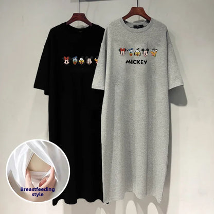 Summer Maternity Nursing Clothes T-shirt Skirt Breastfeeding Clothes Nursery Clothing