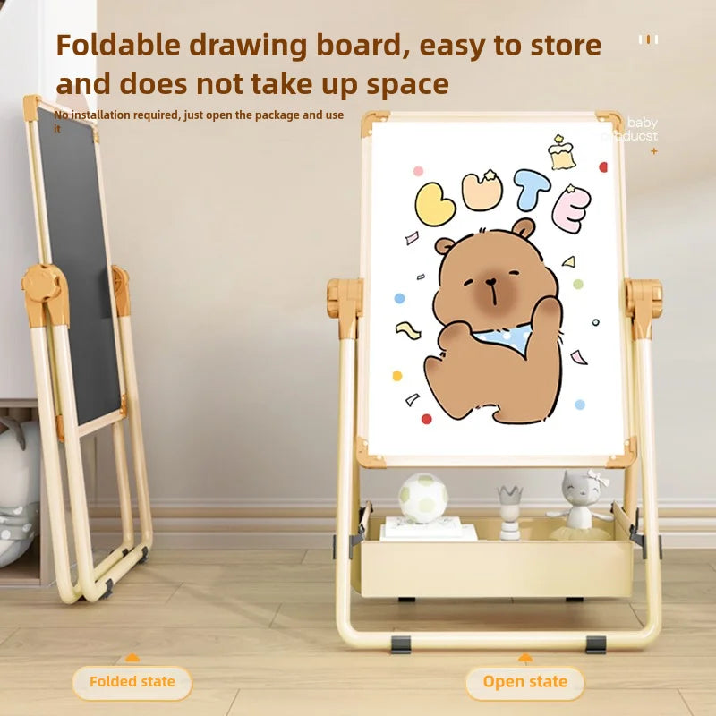 Children's drawing board, baby magnetic double-sided teaching, home small blackboard stand, colored graffiti, erasable writing