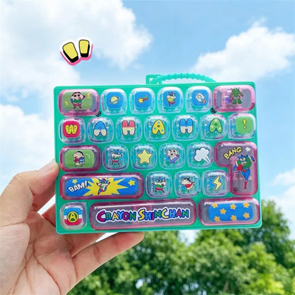 Hot Anime 26-Key Keyboard Keychain Stress Relief Fidget Toy Keyboard Button Finger Clicker Backpack Charms Christmas Gift
