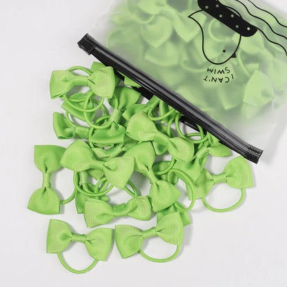5/10/20Pcs/Lot Baby Bows Ribbon Hair Rubber for Girls Ties Elastic Hairbands Infants Pigtail Holders Hair Accessories Wholesale