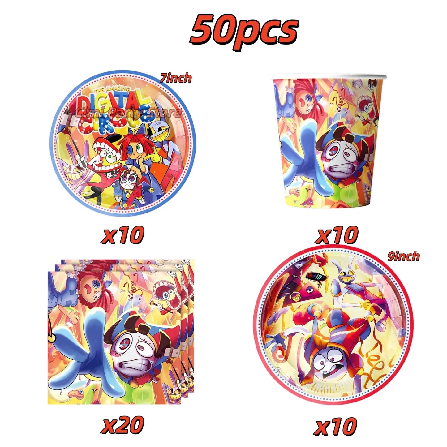 The Amazing Themed Birthday Party Decorations Digitaled Circus Tableware Plates Balloons for Baby Shower Party Favors Kids Gifts