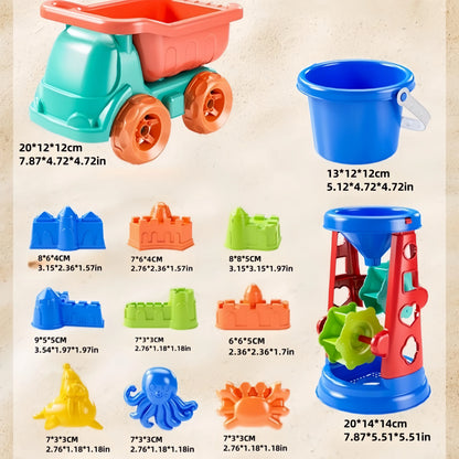 Children's beach toy set for boys and girls to play with sand, snow, water, outdoor gardening, digging soil, digging