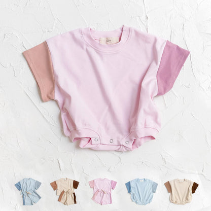 Summer Baby Romper, Oversized Unisex Cotton Short Sleeve Bodysuit for Newborns