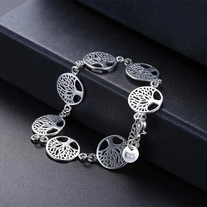 Fine Custom Jewelry Sets 925 Sterling Silver Pretty Tree of LifetNecklaces Bracelet for Women Fashion Party Wedding Gift