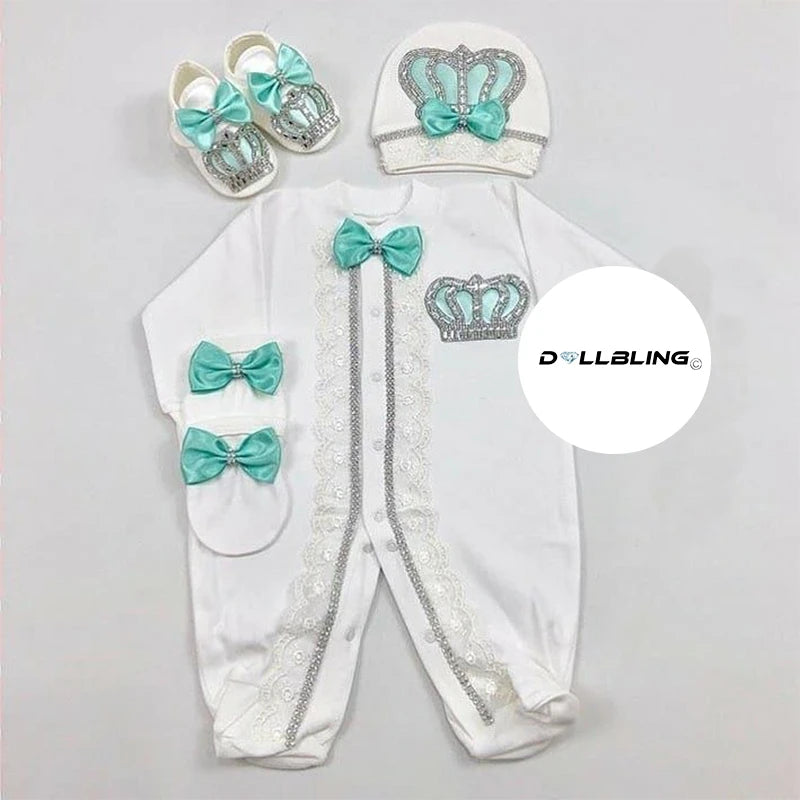 Onesie Baby Girl Crown Purple Home Coming Outfit Layette Jewels set Baptism Take Me Home Outfit Baby shower gift Newborn Gifts