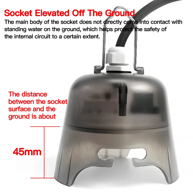 Outdoor Waterproof Electrical Socket, Rainproof Weatherproof Power Outlet, Durable Protective Cover for Garden/Patio/Outdoor Use
