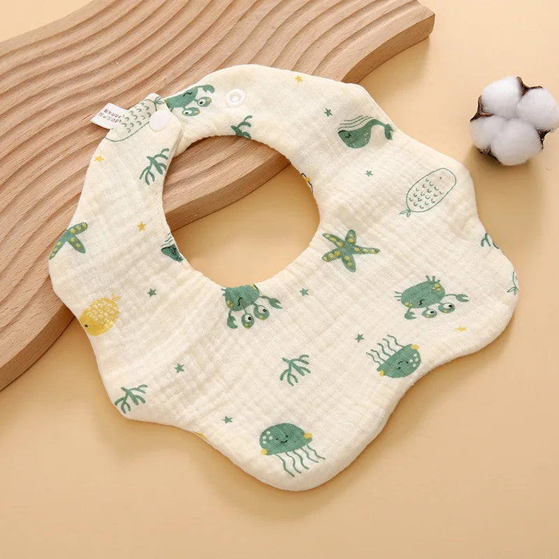 6 Layer Cotton Gauze Baby Bib Babies Accessories Newborn Baby Apron Feeding Bib Muslin Burp Cloths Kids Saliva Towel New Born
