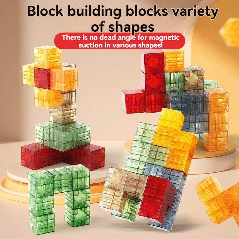 New Popular Transparent Magnetic Blocks-Build Magnet World Set for child, Sensory Construction Toys Christmas Gifts For Child
