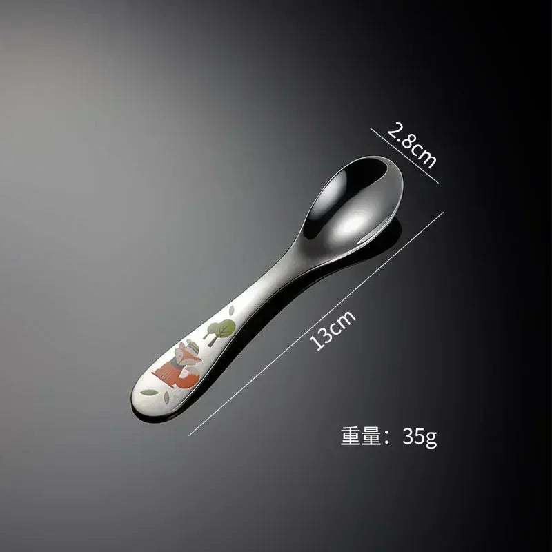 Tableware Set Food Training Spoon Dessert Spoon for Children Feeding Spoon Fork Baby Gadgets Children's Cutlery for Kids