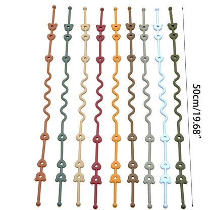 Baby Pacifier Chain with Safety Straps Silicone Holder Stroller & Highchair Accessory Drinking Cup Holder Strap
