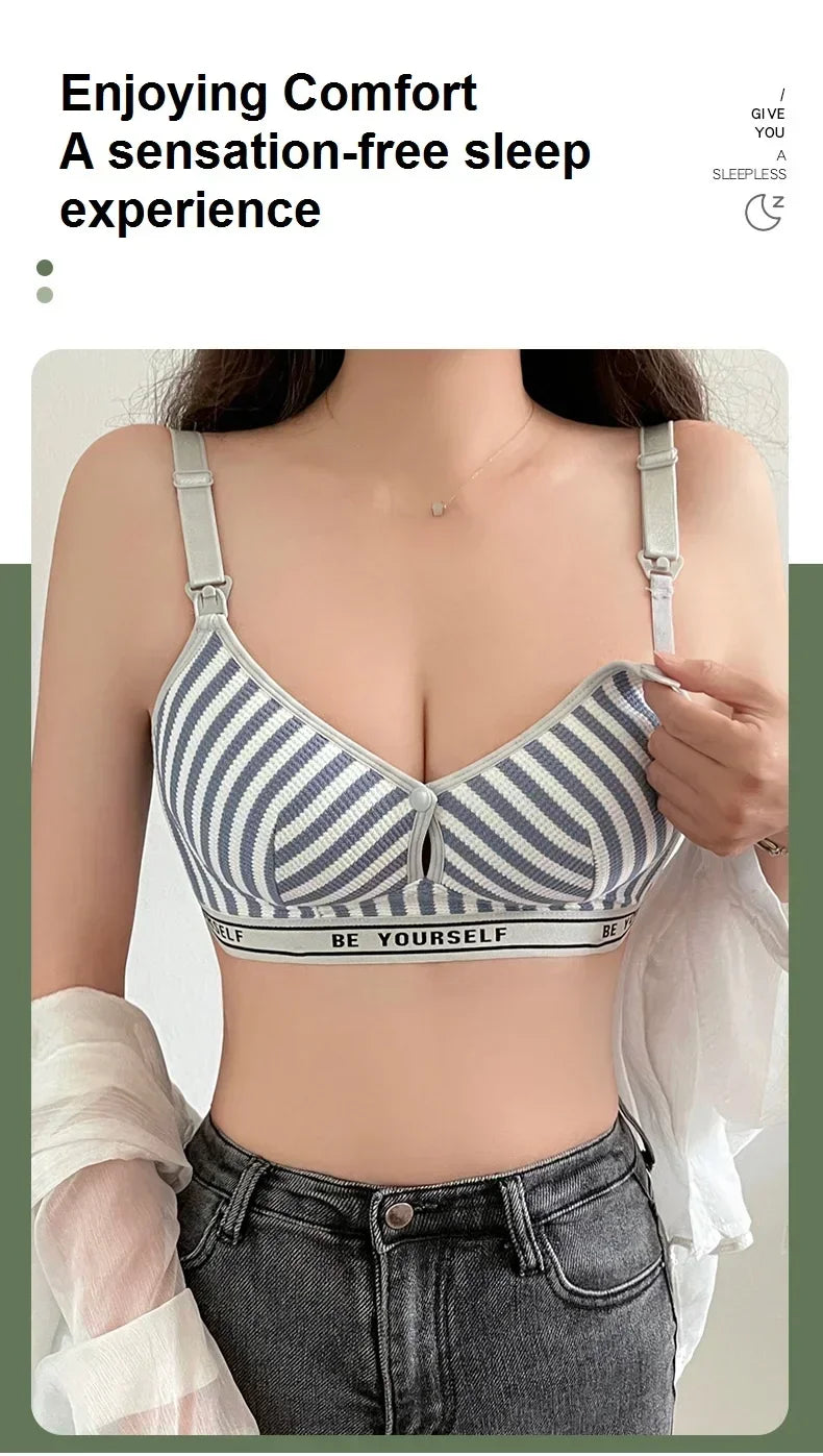 Maternity Bras Wire Free Nursing Bra Prevent Sagging Breastfeeding Women's Breathable Bra