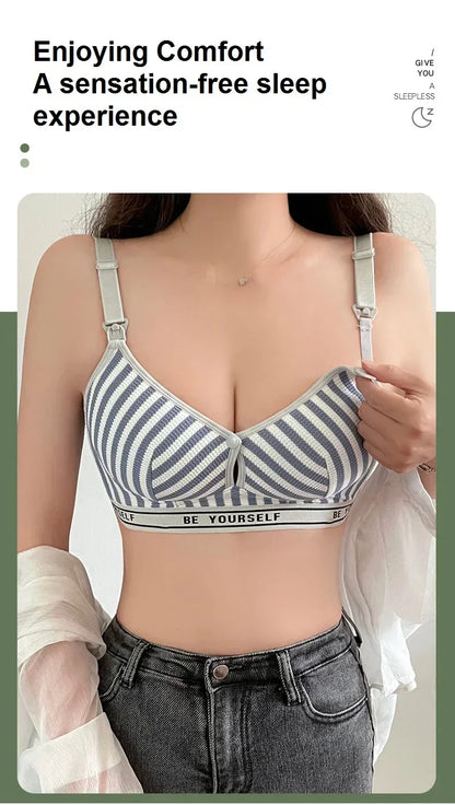Maternity Bras Wire Free Nursing Bra Prevent Sagging Breastfeeding Women's Breathable Bra