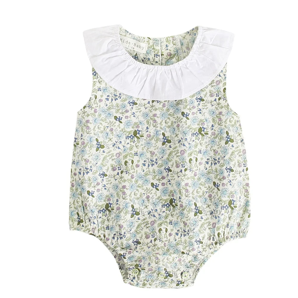 Sanlutoz Summer Cotton Baby Bodysuit Newborn Cute Plaid Clothing for Baby Girls Sleeveless Princess Toddler Infant Bodysuits
