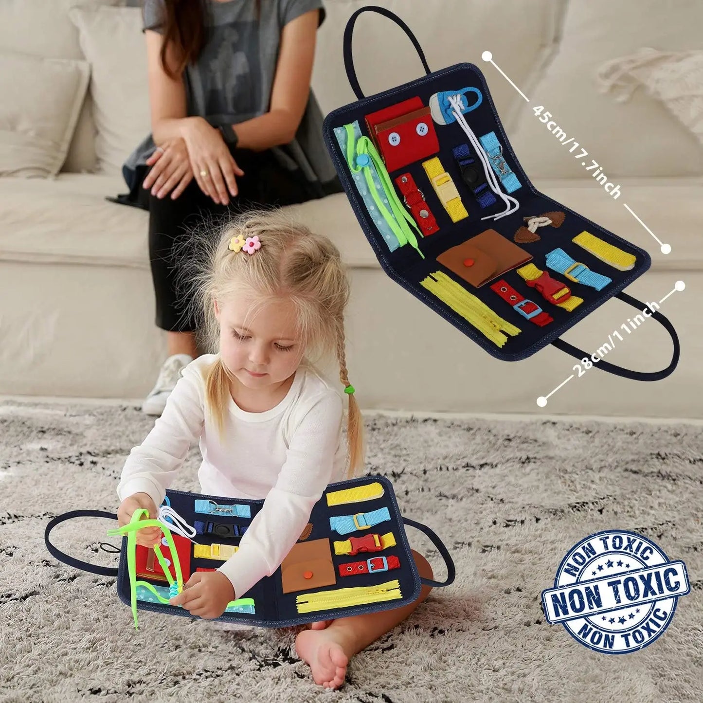 Sensory Play Board Busy Board Leaning Toys For Toddlers Foldable Sensory Toy Toddler Activity Board-Educational Learn