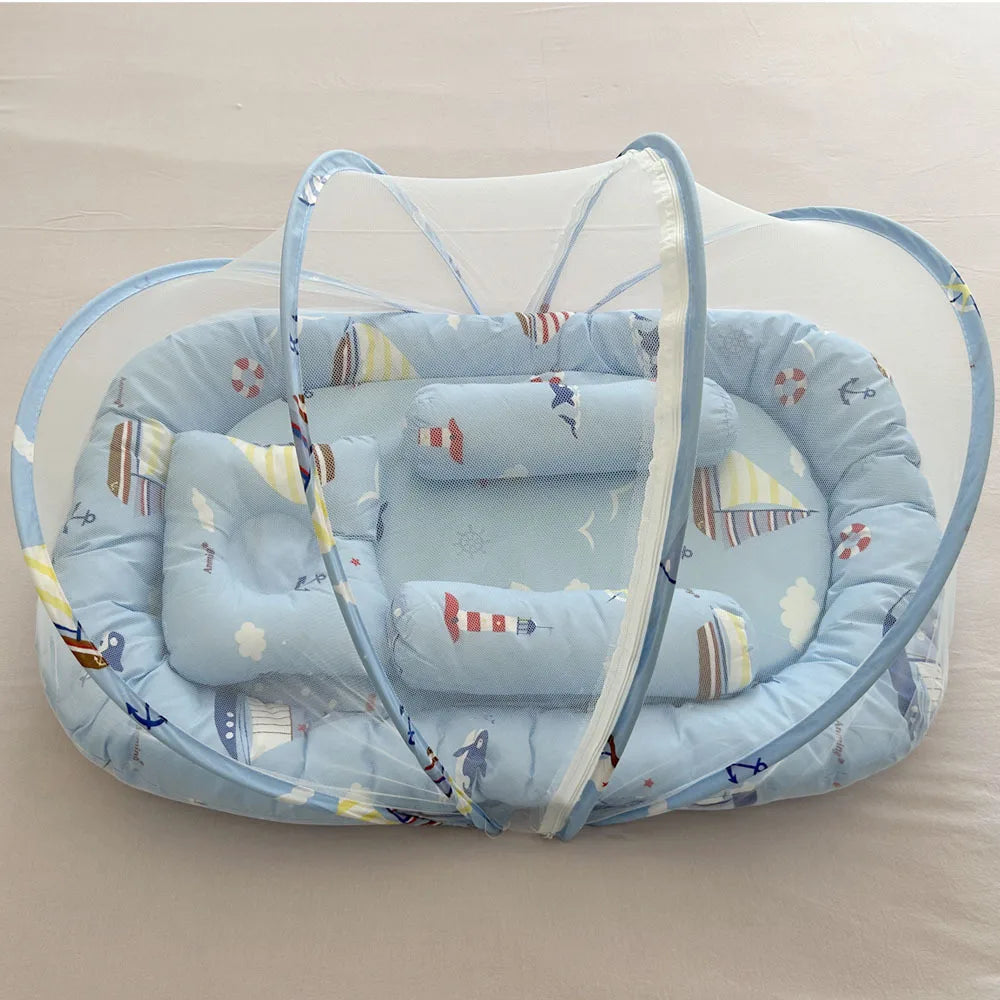 Multi-Function Travel Baby Nest Portable Baby Bed Crib Foldable Babynest Bassinet Infant Sleeping Children's Bed with Mosquito