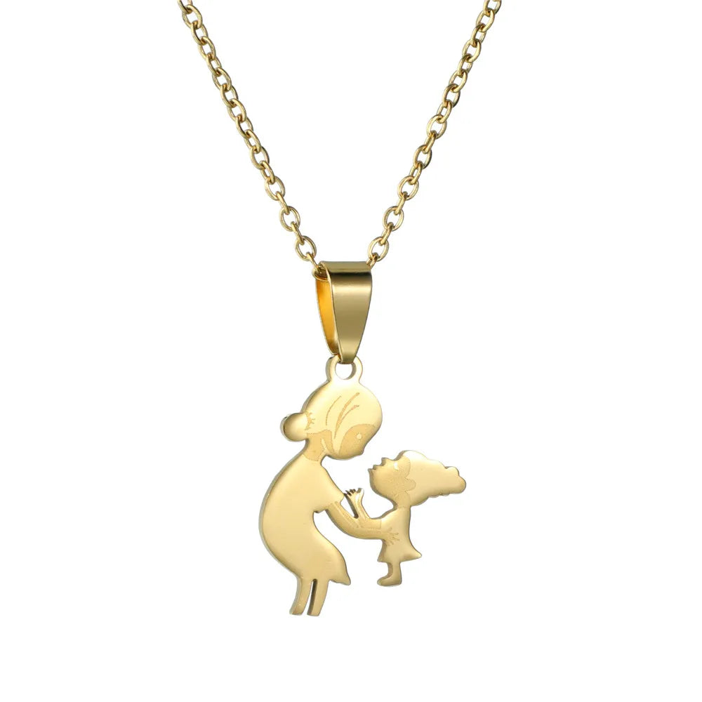 Family Love Son Daughter Necklaces Stainless Steel Multiples Childs Pendant Boys Girls Mothers Love Gifts For Mom Jewelry