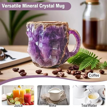 1PC Multi-Colored Mineral Crystal Coffee MugNatural Mineral Crystal Mug Colorful Crystal Christmas Mugs,Christmas Gift New