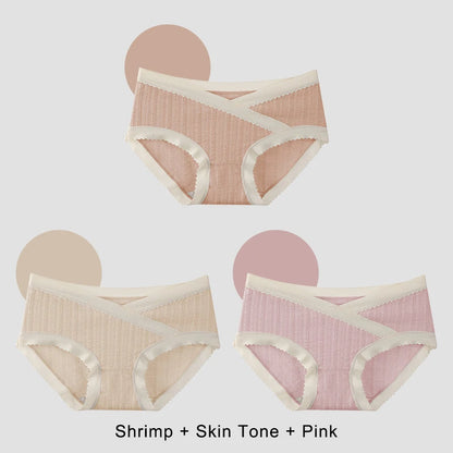 3PCS Soft Briefs V-shaped Abdominal Support Pregnancy Childbirth Female Underwear