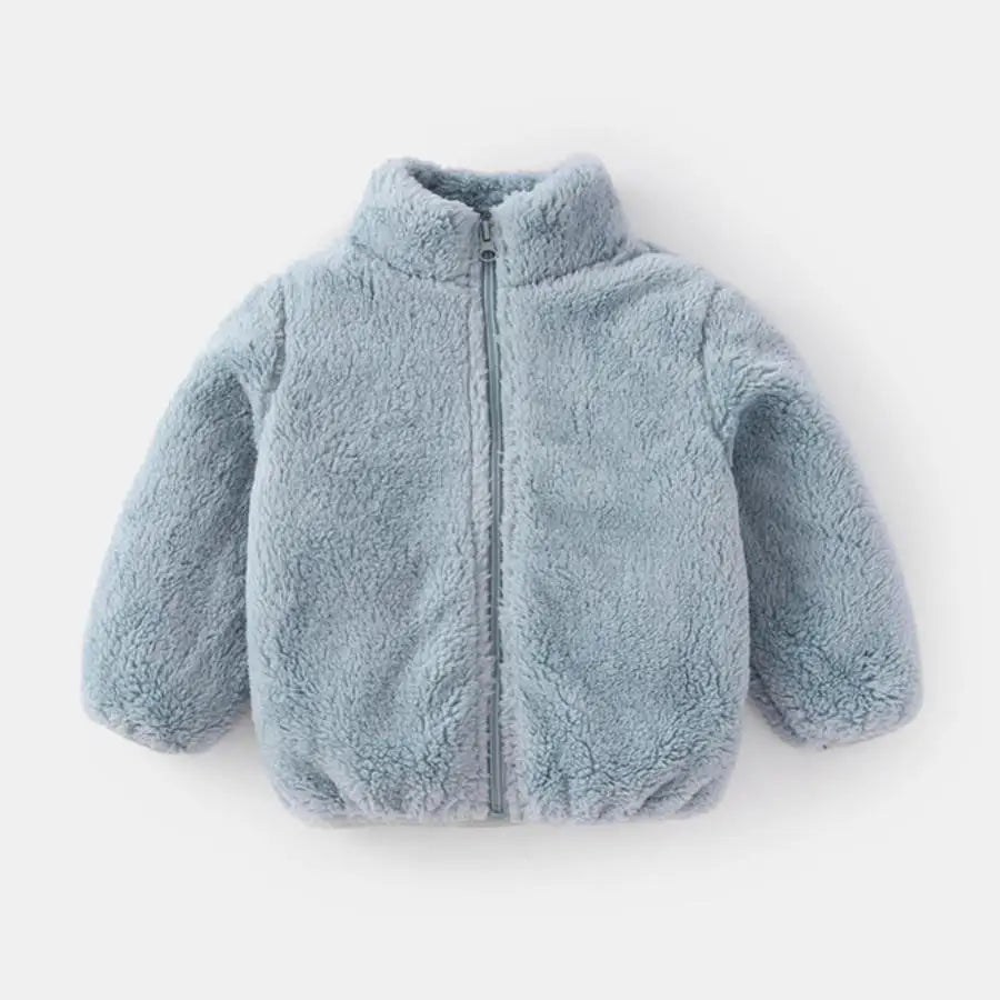 Winter Winter New Style Kids Plush Coat Simple Fashion Children Solid Color Casual Outerwear Tops Toddler Costume Warm Jacket