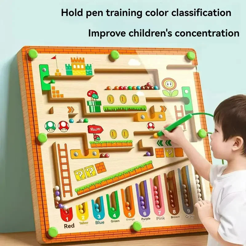 Children's Magnetic Maze Walking Ball Baby Concentration Training Writing Logic Thinking 3-4 Year Old Early Education Puzzle Toy