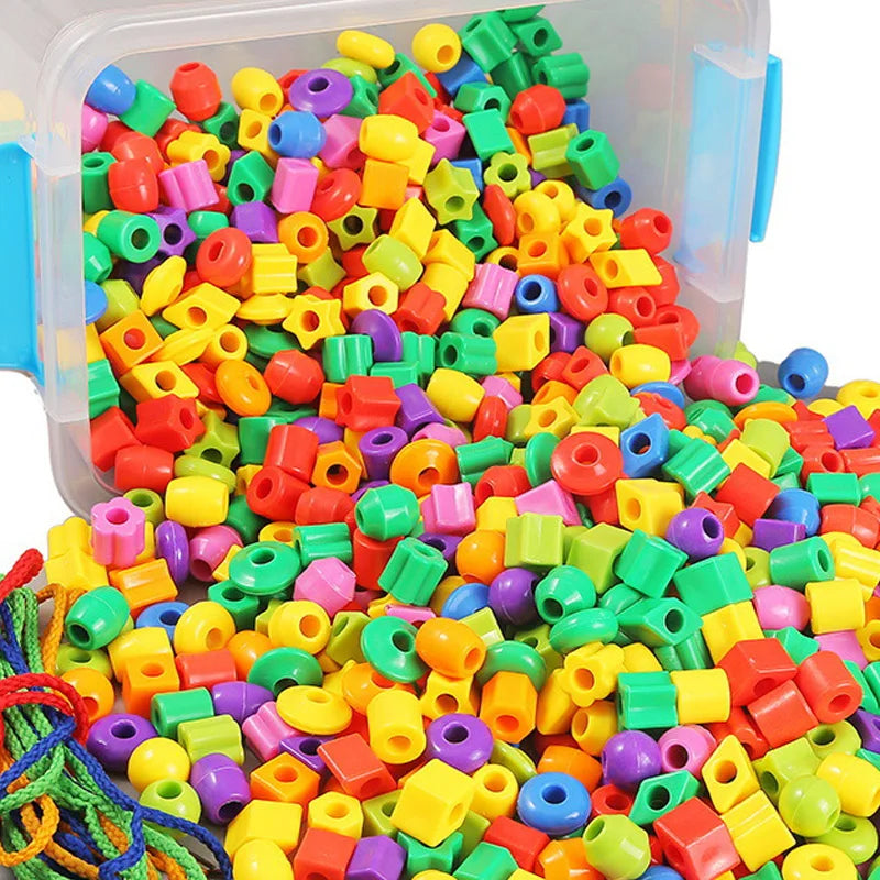 50PCS Threading Beads For Toddlers Educational Occupational Therapy Sensory Toys Fine Motor Skills Activities