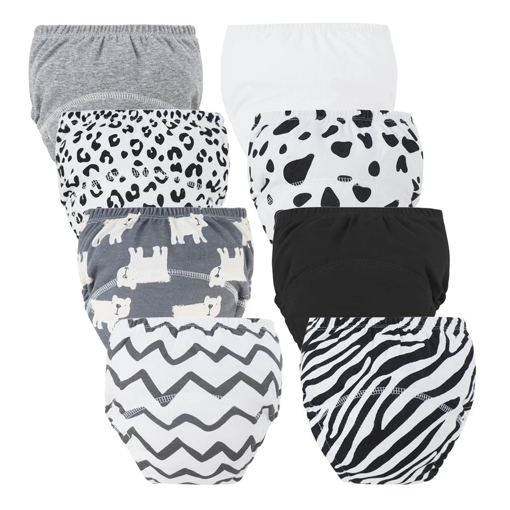 8pcs/6pcs Washable Baby Potty Training Pants Reusable Toilet Trainer Panty Reusable Cloth Diaper