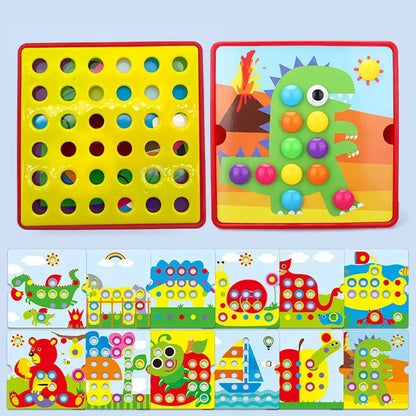 3D Mushroom Nail Puzzle Jigsaw Toys Baby Toys Cartoon Animal Puzzles Games Kids Early Educational Toys