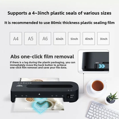 A4/A5/A6 Professional Hot and Cold Office Laminating Machine for Document Photo Sealing Machine Desktop Overmolding Machine