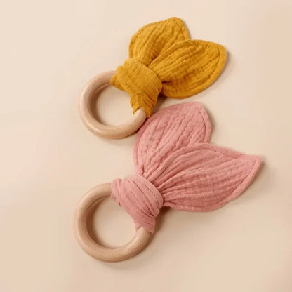 3pcs Set Cotton Muslin Baby Bib Stuffed Rabbit Doll Newborn Appease Towel Security Blanket Baby Sleeping Cuddling Towel Teether