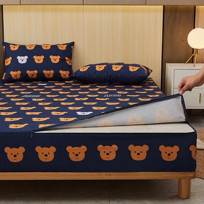 Waterproof Mattress Cover with Zipper Six-Sided Bed Bug Proof Mattress Encasement Customized Size Fitted Sheet Cute Bed Cover