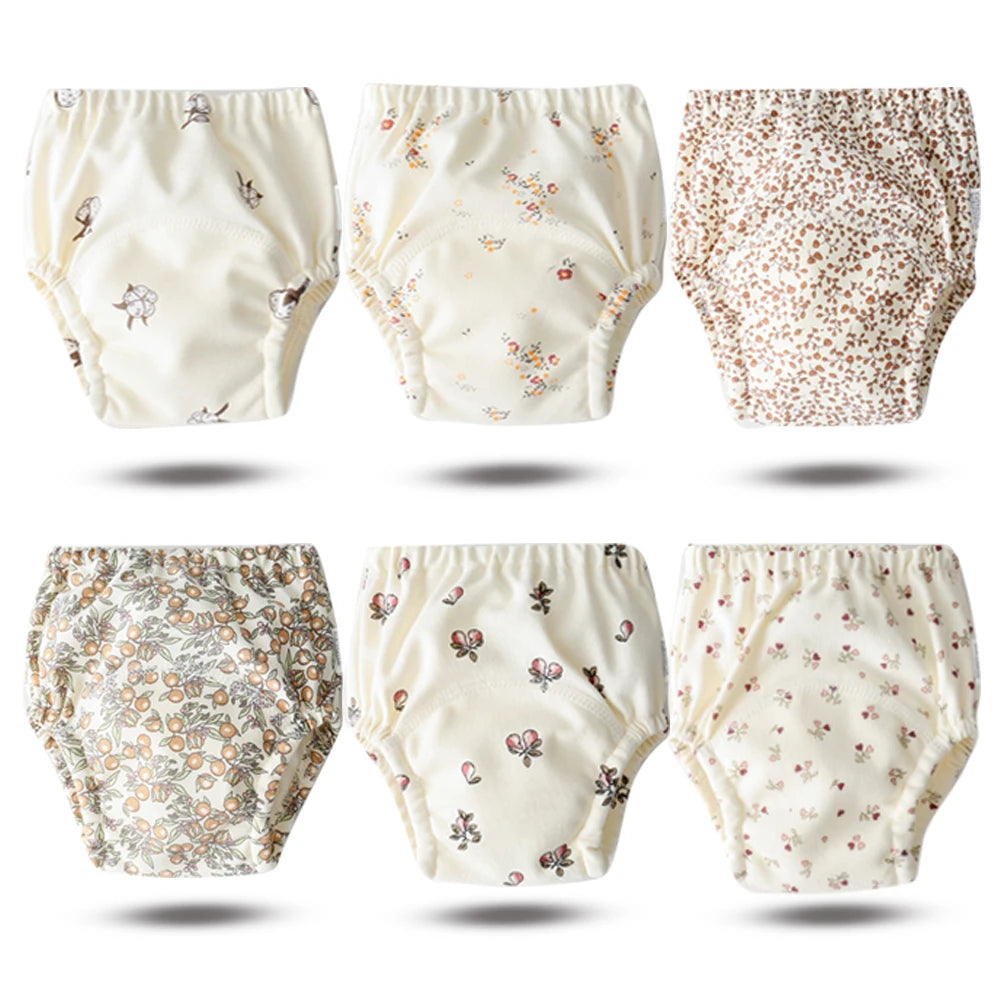 8pcs/6pcs Washable Baby Potty Training Pants Reusable Toilet Trainer Panty Reusable Cloth Diaper