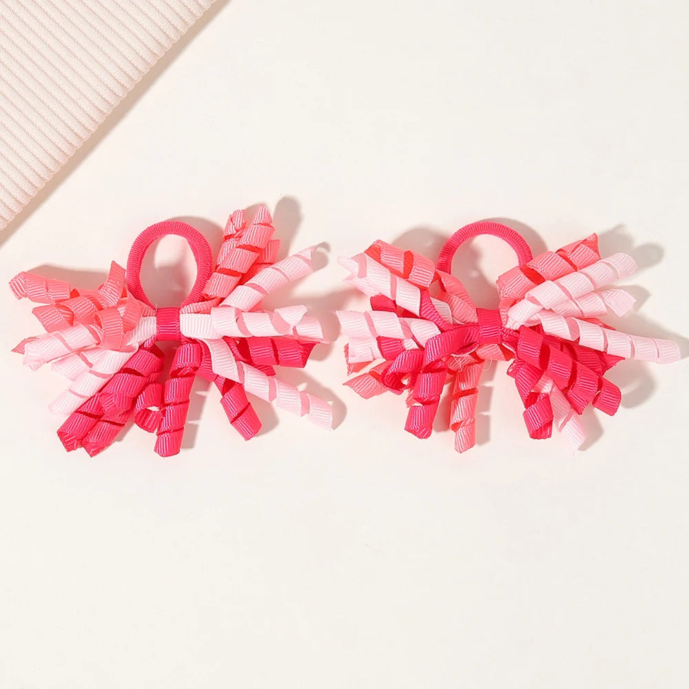 6Pcs Trendy Firework Hair Ties Rainbow Curly