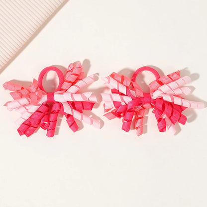 6Pcs Trendy Firework Hair Ties Rainbow Curly