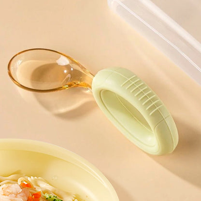 Baby Cutlery Set With Curved Silicone Handle Children's Spoon and Fork Sets Reusable Baby Learning Spoon for Toddlers