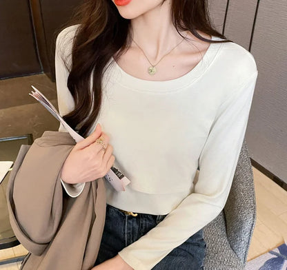 Autumn Postpartum Woman Breastfeeding Cotton T-shirt Lace Two-piece Nursing Tees Maternity