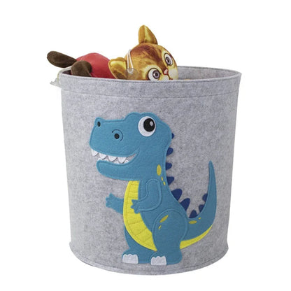 1/2/3/5PCS Baby Storage Basket Panda Dinosaur Cartoon Felt Organizer Laundry Dirty Clothes Bucket Toy Storage Box Gift Ideas