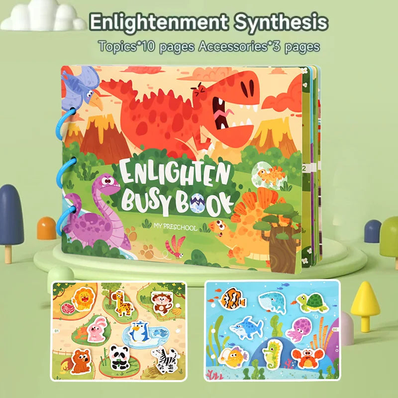 Montessori Baby Busy Book My First Book Early Learning Education Toy for Toddlers