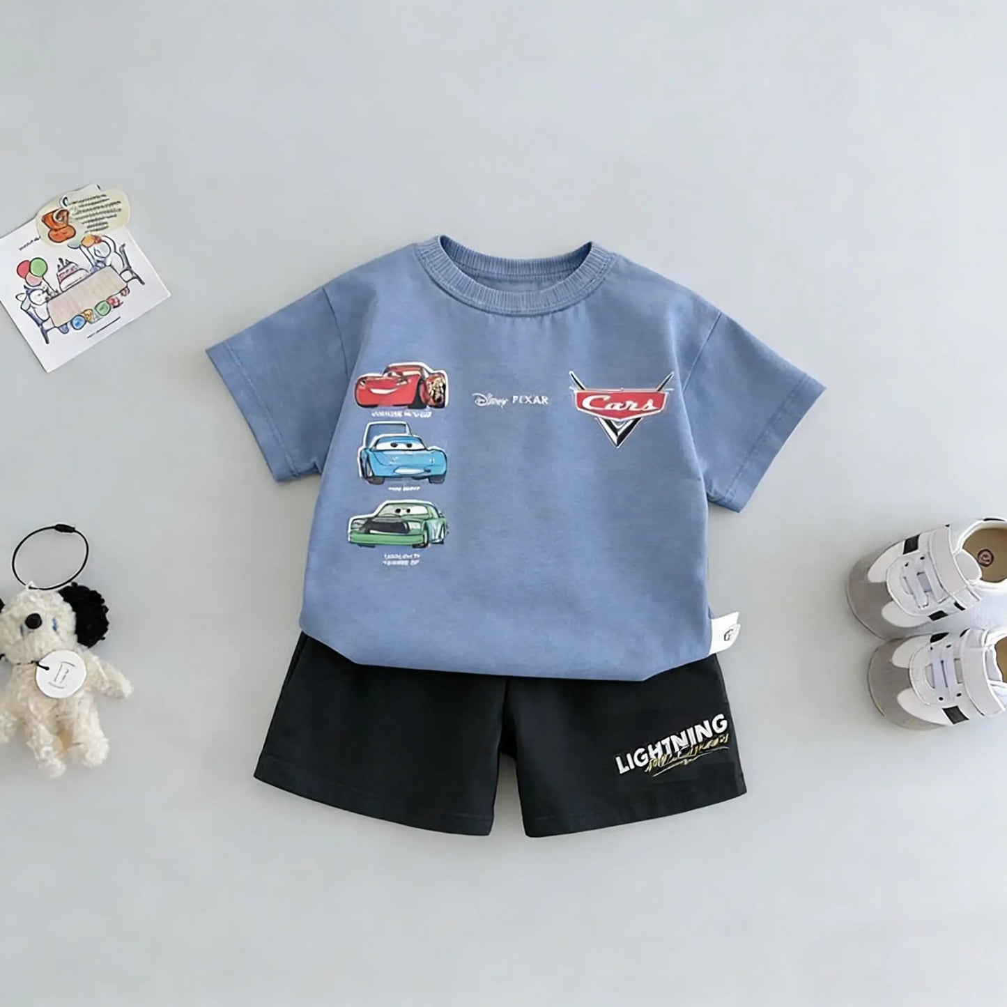 Disney Cartoon Printed Kids Short Sleeved Suits T-shirt Shorts Children's Casual Tracksuits Outfits Baby Boy 2 Piece Set