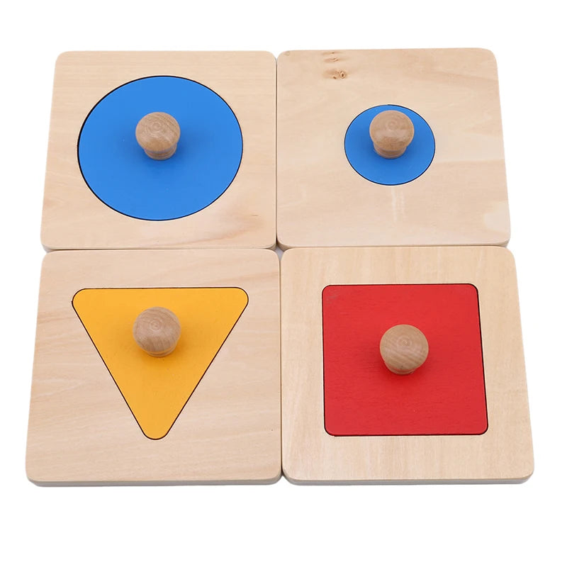 Puzzle Toys Wooden Geometric Shapes Sorting Math Colorful Preschool Learning Educational Game Baby Toddler Toys