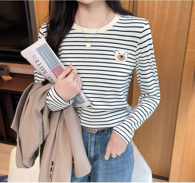 Autumn Postpartum Woman Breastfeeding Cotton T-shirt Lace Two-piece Nursing Tees Maternity
