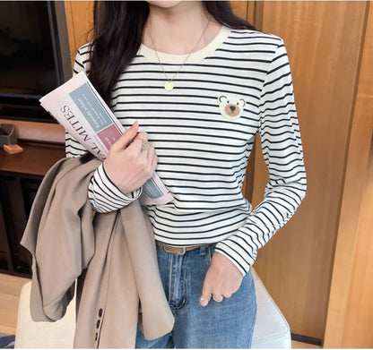 Autumn Postpartum Woman Breastfeeding Cotton T-shirt Lace Two-piece Nursing Tees Maternity