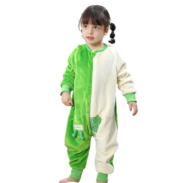 Cartoon Flannel Children Sleeping Sack Warm Winter Clothes Toddler Kids 1-6T