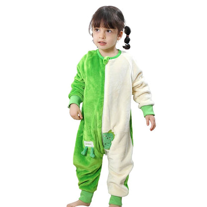 MICHLEY Duck Cartoon Flannel Sleeping Sack Winter Clothes Toddler Girls Boys 1-7T