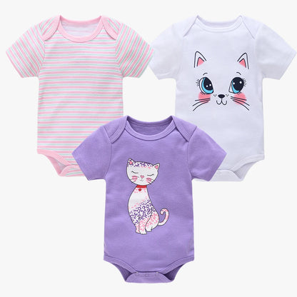 Honeyzone Summer Baby Clothes Infant Girls Romper Cute Lion Full Print Boys Bodysuits 2pcs /Set Trottie Jumpsuits Outfits 