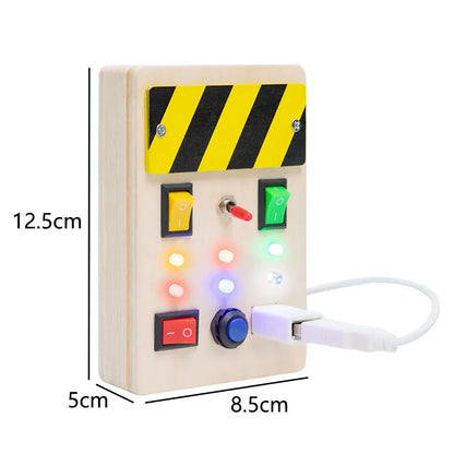 Montessori Busy Board Children Toys Led Light Switch Simulate Car Steering Wheel Travel Activities Sensory Game Educational Toys