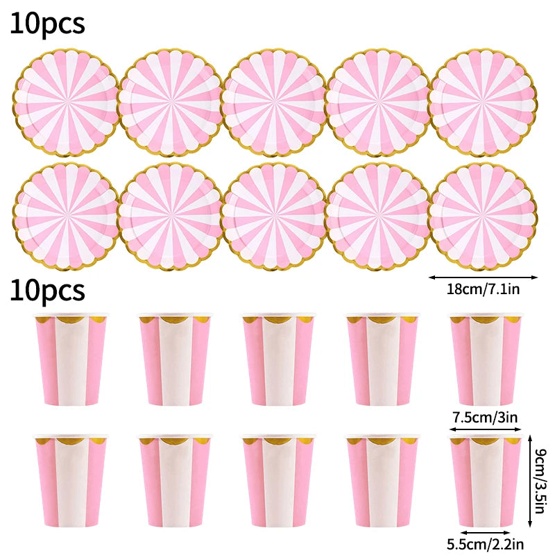 Birthday Decorations Party Paper Plates Cups Baby Shower Party Accessories Party Favors Gifts Plates for Party Supplies