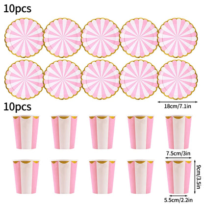 Birthday Decorations Party Paper Plates Cups Baby Shower Party Accessories Party Favors Gifts Plates for Party Supplies
