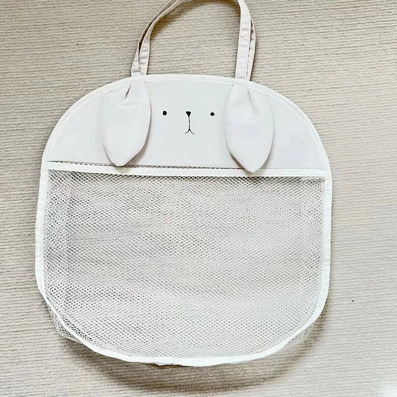 Baby bathroom mesh bag for bath toys bag kids basket toys net cartoon animal Bear Dog waterproof cloth sand toys beach storage