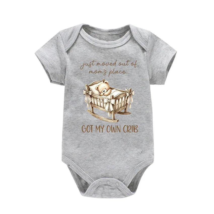 "I have my own crib" Print Baby Boy Girl Bodysuit Cotton Summer Newborn Onesie for 0-24 Months Toddler Infant Gift For Newborn