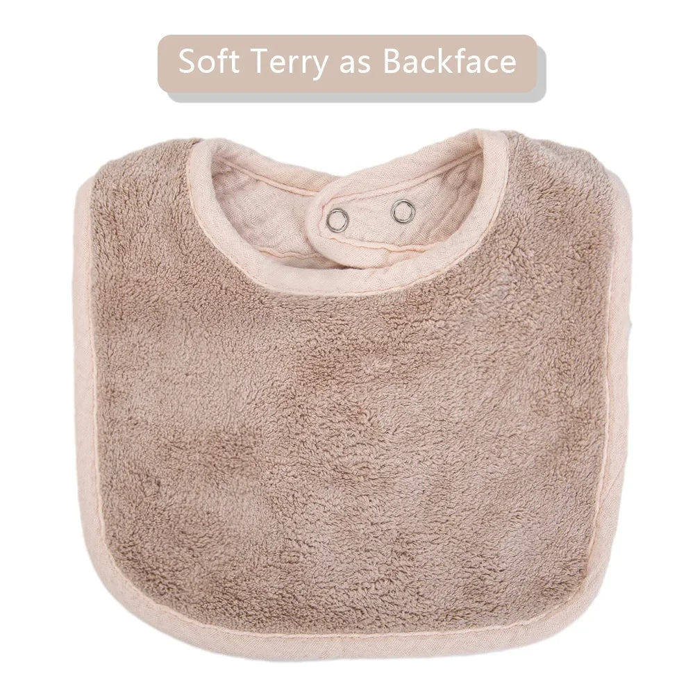 Cute Bear Cotton Baby Bibs Saliva Towel U-Absorbent Pockets Children Kids Boys Girls Feeding Burp Clothes